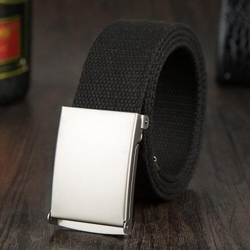 ZLD Canvas Belts for Men Military Tactical Male Strap Metal Slider Buckle Men Belts for Jeans Pants Silver buckle belt