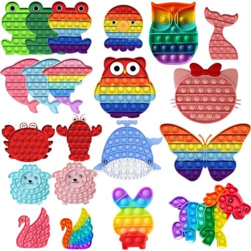 Aнтистресс Silicone Reliver Stress Dimple Toys Push It Bubble Antistress Adult Children Sensory Toy to Relieve Autism