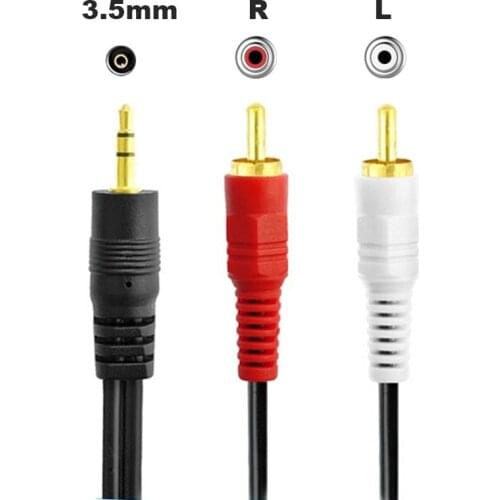 3.5mm Stereo Male Plug to 2 RCA Jack Audio Splitter Cable for MP3 MP4 Aux Phone TV Sound Computer PC Speakers Music Wire Cords