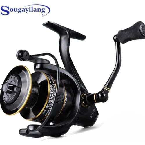 Sougayilang 14+1BB 2000-7000 Spinning Fishing Reel 5.0:1 Gear Ratio Ultra Light EVA Handle Metal Spool Spinning Fishing Coil