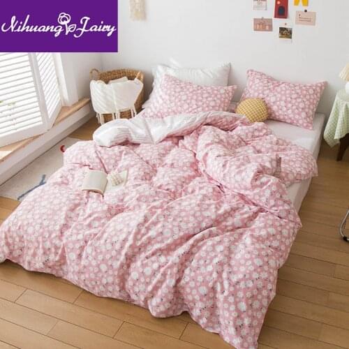 Pure cotton 100% small fresh bed sheet four-piece princess style duvet cover three-piece bedding