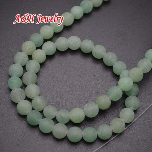Natural Semi-precious Stone 8~10mm Green Aventurine Round Beads For Necklace Making Materials 5pc/lot