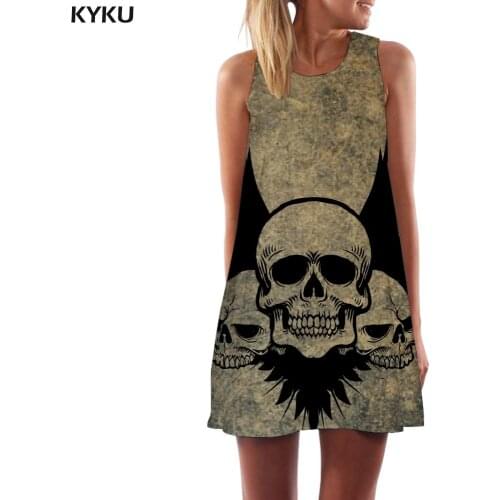 KYKU Brand Skull Dress Women Punk Party Rock Korean Style Hip Hop Vestido Sexy Womens Clothing Tassel New Cool Femme