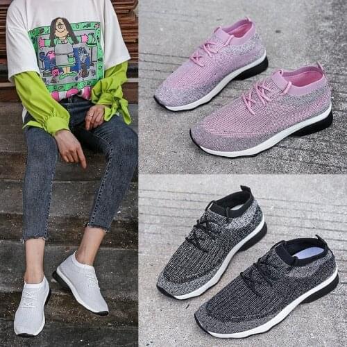 Lightweight And Breathable Flying Woven Casual Flat Running Shoes Mesh Single Shoes Sports Shoes Womens New 2021