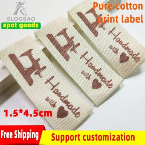 FreeShipping Assorted Handmade Printed 1000pcs/lot Wide 100% Cotton Label Ribbon Sewing Tag Webbing Meters For DIY Patchwork