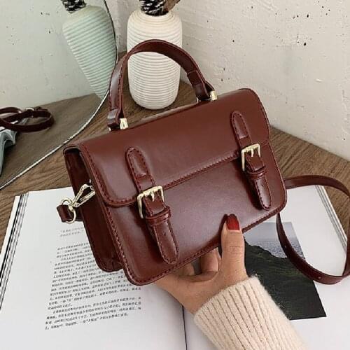 Retro Small Bags for Women Hand Bags Designers Wax Oil Leather Ladies Shoulder Bags 2021 New Fashion Korean Girl Crossbody Bags