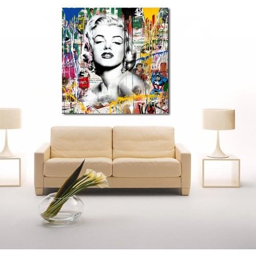 JQHYART Wall Art Pictures For Living Room Home Decor Abstract Graffiti Art Figure Painting Canvas Oil Painting No Frame Printed