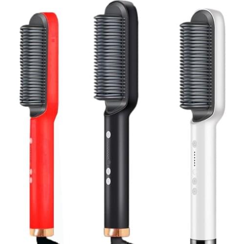 New PTC Heating Hair Curler Brush Electric Comb Curler Beard EU Plug
