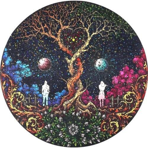 Charming Garden DIY Wooden Puzzle Unique Shapes Wooden Jigsaw Kid Puzzles Games For Adults Children Educational Toys Crafts Gift