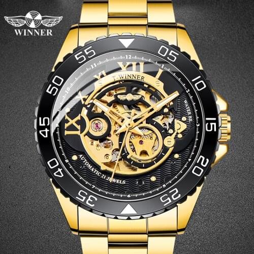 WINNER Brand Men Watches Golden Mechanical Automatic Men WristWatch 2020 New Watches Relogio Masculino Waterproof Men Watches