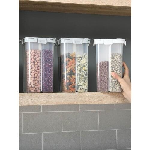 PP Food Storage Box Plastic Clear Container Set with Pour Lids Kitchen Storage Bottles Jars Dried Grains Tank 1.9L-2.5L H1211