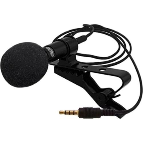 Portable External 3.5mm Hands-Free Wired Lapel Clip Microphone for Speaker Phone Computer Stage Computer Conference Interview
