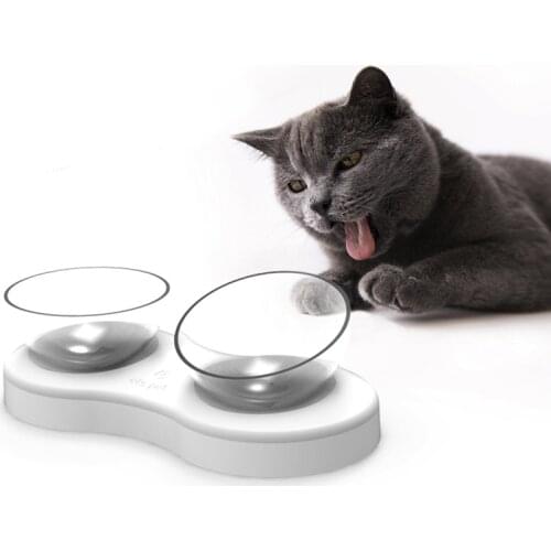 Elevated Cat Bowl Double Dog Bowls Water Food Storage Dish 0/20 Degree Tilted Raised Container Puppy Pet Feeding Drinking Bowl