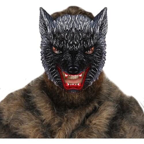 Halloween Carnival Party Cosplay Masquerade Decoration Bar Performance Scary Props Half Face Animal Wolf Ferocious Beast Mask