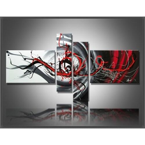 Modern Multi Piece Combination 4pcs/set Canvas Art Abstract Oil Painting Wall Hand-Painted Pictures Home Decoration No Framework