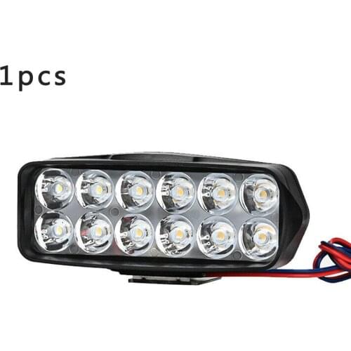 Motorcycle ATV Spotlight 12 Bead Rearview Mirror LED Light Reflector Lamp 36W Electric Bicycle Handlebar Headlamp