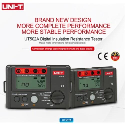 UNI-T Insulation Resistance Tester 2000 Count LCD Display Overload Indication Backlight AC Voltage Measurement UT502A