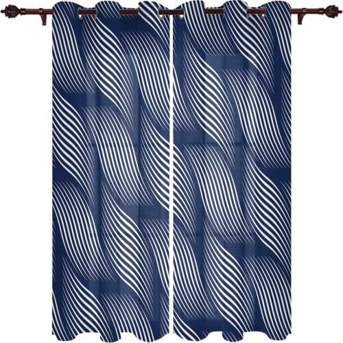 Wave Geometry Window Curtains Kitchen Bedroom Drapes Home Decor Luxury Curtains for Living Room