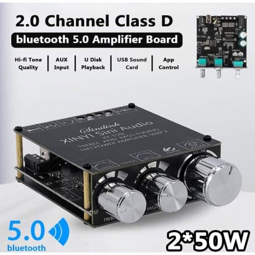 XY-T50L 50W+50W bluetooth 5.0 Digital Amplifier Board Audio Power Amplifier Stereo HiFi Class D Audio Amp Mini Music AMP