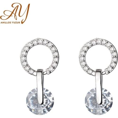 Anillos Yuzuk New Luxury Band Vintage 925 Sterling Silver Jewelry Cubic Zirconia Stone Circular Earrings For Fashion Women