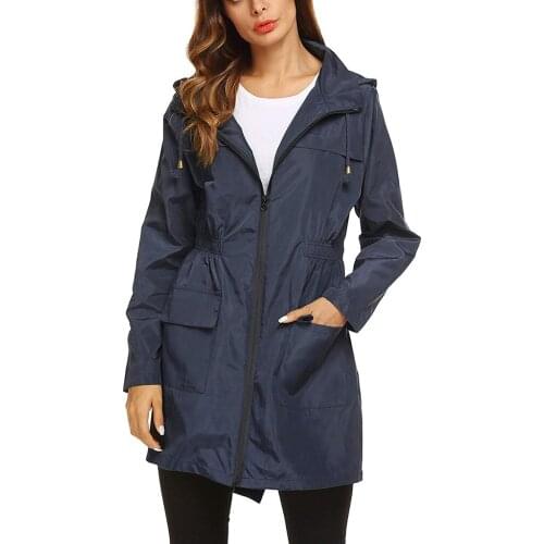 Zipper Pockets Women’s Vests Solid Autumn Winter Warm Lady Rain Jacket Outdoor Waterproof Windproof Draw Back Female Raincoat
