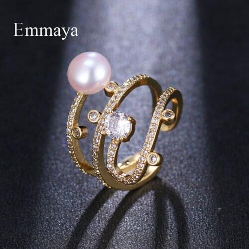 Emmaya New Cubic Zircon Design Distinctive Series Exaggerated Style Adjustable Ring For Women In Fashion Trend Cool Gift