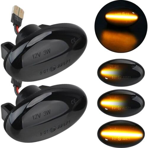1 Pair Flowing Water Signal Lights Car Dynamic LED Side Marker Lights Repeater