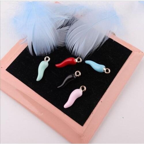 10pcs Drop oil alloy pepper bracelet necklace pendant earrings material pendant