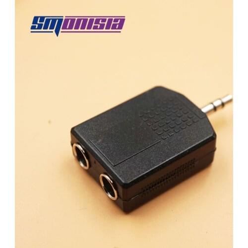 Smonisia 100pcs 3.5mm 3 Pole Stereo Male Plug to 2 6.35mm / 6.5mm Female jack Audio Plugs Socket Converter Adapter Connector