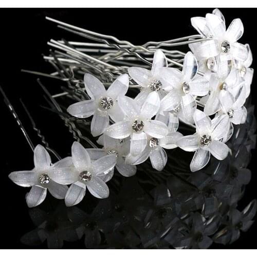 20Pcs/Set Women Crystal Rhinestone Flower Hair Pins Clips Wedding Bridal Barrettes Hairpins Hair Styling Accessories