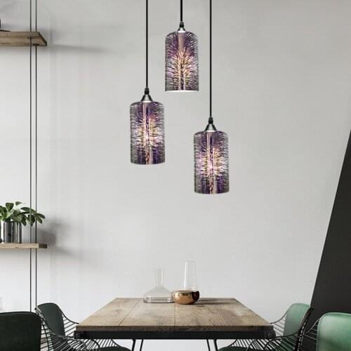 3D Fireworks Pendant Lamp Home Decoration Glass Hanging Light Nordic European LED Art Designer Lighting for Living Room Bedroom