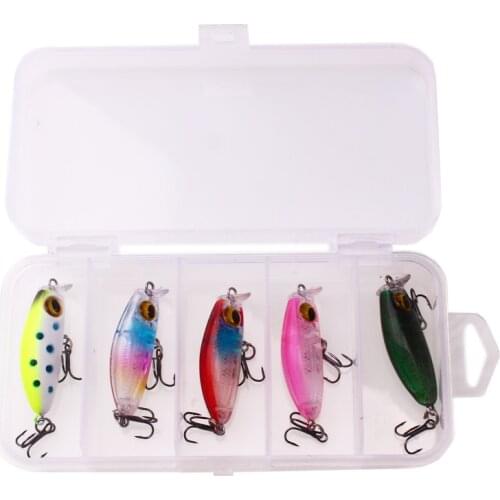 5pcs Floating Mini Minnow Baits Fishing Hard Lures 2.8g 35mm Swimbaits Crankbaits with Treble Hooks Artificial Hard Bait