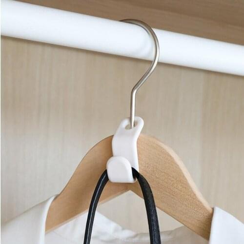 6pcs Clothes Hanger Wardrobe Space-saving Stack Hooks Plastic Coat Hook Closet Hanger Rack Bedroom Storage Organizer