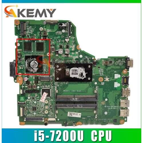 Akemy Laptop Motherboard For ACER Aspire E5-475 i5-7200U Mainboard LSR2ZU N16S-GT1-KB-A2 DDR3