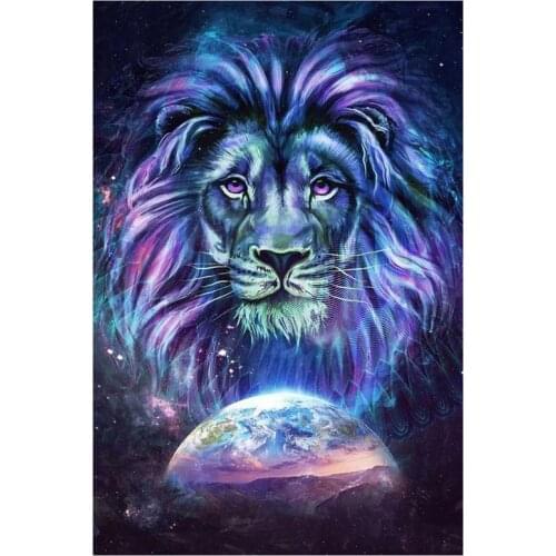 5D DIY Full Round/Square Diamond Painting Cartoon Animal Lion 3D Embroidery Cross Stitch Rhinestone Mosaic Home Decor Art YC1042