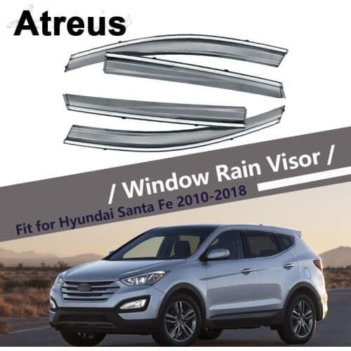Atreus For Hyundai Santa Fe 2010 2011 2012 2013 2014 2015 2016 2017 2018 Car Smoke Window Sun Rain Visor Wind Deflectors Guard