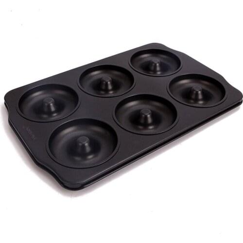 New Arrival Black 6 Cup Donut Mould Non-Stick Cake Pans Easy To Clean Biscuit Mould Kitchen Tools Cake Moulds Cooking Tools