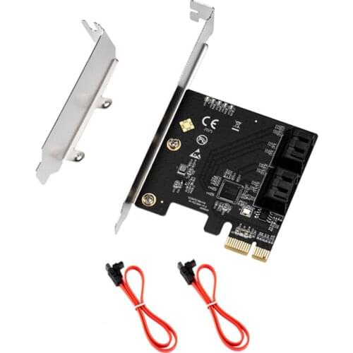 Chia Mining 4 Port SATA Card Riser SATA III 3.0 6Gbps Controller Card PCIe 3.0 x1 Expansion Card +Low Profile Bracket SATA Cable