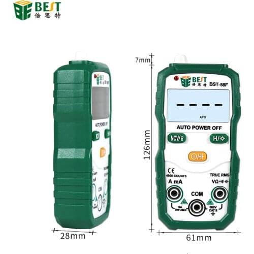 BST-58F Digital Multimeter Auto Range 4000 Counts AC/DC Voltage Current Resistance Meter Capacitance Frequency Tester