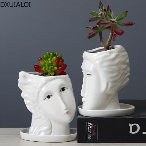 Home decoration flower pot simple personality creative living room desktop succulents flower ornaments DXUIALOI