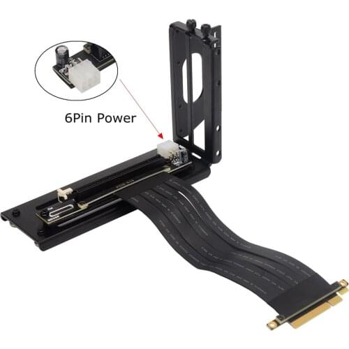 Graphics Card GPU Holder Bracket PCIE X8 to X16 Mining Extension Cable PCI-e 8x 16x Riser RTX 3060 ETH Ethereum Miner 6Pin Power