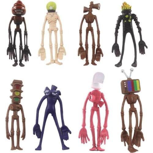 8Pcs/Set Siren Head Toy Action Figure Sirenhead Figure Horror Model Doll Sculpture Shy Guy Urban Legend Foundation Toys