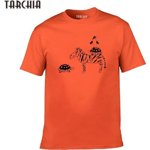 TARCHIA Animal Print Mens T-shirts Cartoon Summer Fashion Men T Shirts Hip Hop Short Sleeve Tees Plus Size Cotton Tees Tops