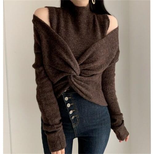 Женские пуловеры с открытыми плечами HziriP China At AliExpress