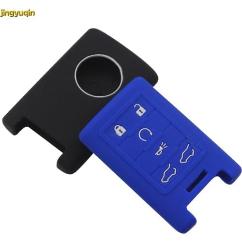 Jingyuqin 10pcs Silicone Remote 6 Buttons Car Key Case Cover Case for Cadillac CTS ATS 28T CTS-V coupe SRX Escalade Ruber Case