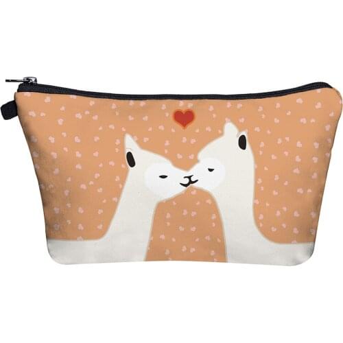 Alpaca Cosmetic Bag Print Women Brand makeup bags Cute bag headset candy Cosmetic printing Collection Casual men zipper letter