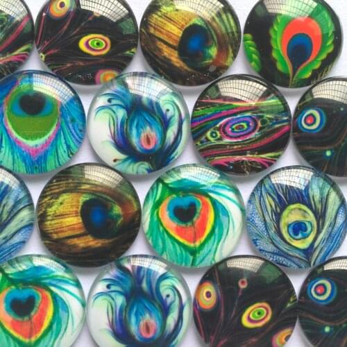 ZEROUP Round Glass Cabohcon 12mm 20mm Dome Cabochons Embellishment Base Supplies for Jewelry Clasps Craft TP-142