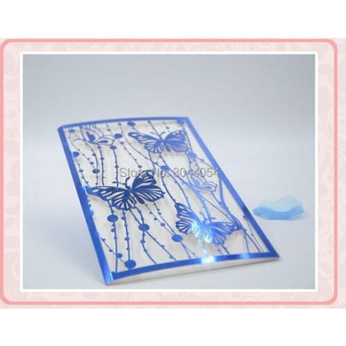 Laser cut butterfly wedding decorative invitation cards 5*7inch puberty ceremony invitation cards