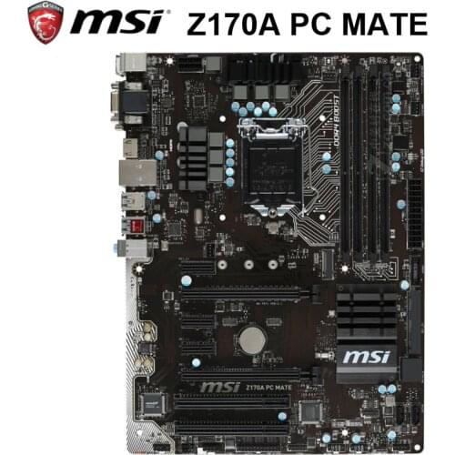 MSI Z170A PC MATE Motherboard Intel Z170 LGA 1151 DDR4 64GB Dual channel DDR4 PCI-E 3.0 Desktop Original Z170 Mainboard 1151 ATX