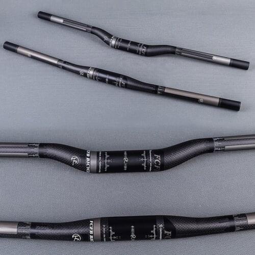 FCFB Matte 3K Carbon Mountain Bike Handlebar Flat/Rise Bicycle MTB Handlebar Parts 31.8*580mm-760mm